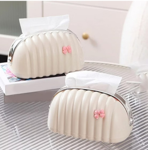 جا دستمال کاغذی صدفی فنر دار، استیکر دار🎀